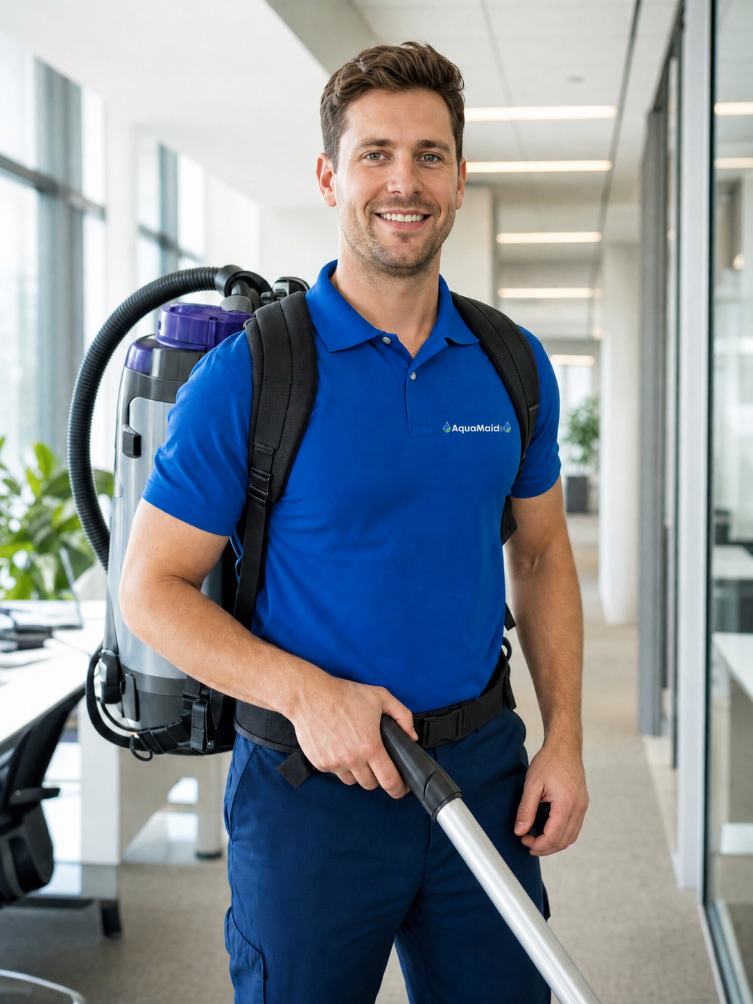 AquaMaid cleaner with backpack vacuum