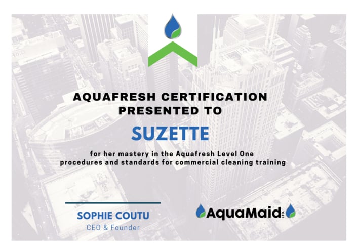 AquaFresh certification 1