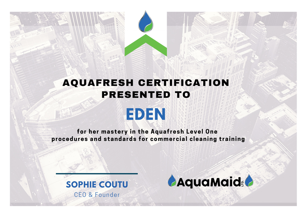 AquaFresh certification for Eden