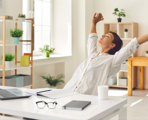 woman in desk